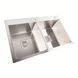 Кухонная мойка нержавейка Platinum Handmade HDB на две чаши (квадратный сифон, 3.0/1.0) 36733 фото 3