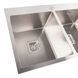 Кухонная мойка нержавейка Platinum Handmade HDB на две чаши (квадратный сифон, 3.0/1.0) 36733 фото 5