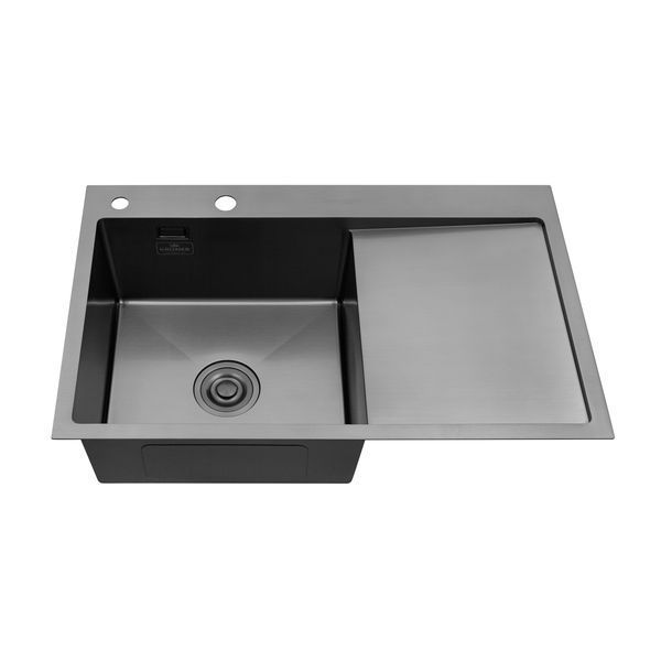 Кухонная мойка Kroner KRP Schwarze - 7849LHM PVD (3.0/1.0 мм) CV025278 фото