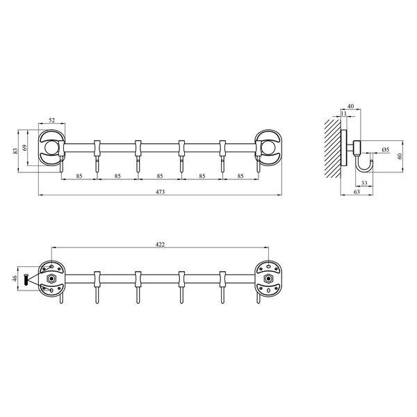 Крючок для ванной комнаты Kroner KRM Elbe - ACC2914-6 CV022878 фото