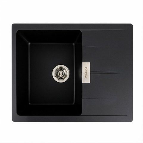 Гранітна мийка для кухні Platinum 6250 ZIRKONE матова Чорна 41600 фото