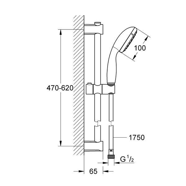 Душевой гарнитур Grohe QuickFix Vitalio Start 100 27942000 CV030598 фото