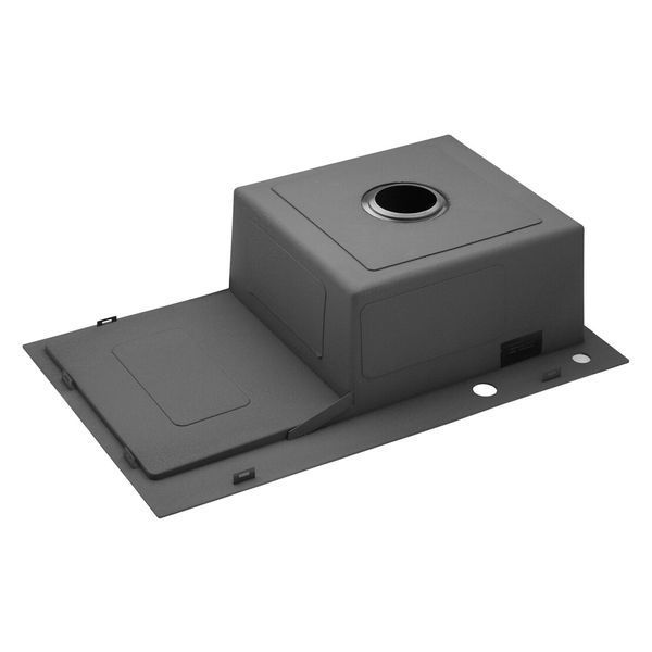 Комплект кухонної мийки Kroner KRP Schwarze 78х49HM PVD ST08 Grafite SL48543 фото