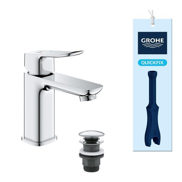 Смеситель для раковины Grohe QuickFix Dice S-Size 1018570000 с донным клапаном CV036199 фото