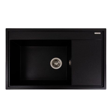 Гранітна мийка для кухні Platinum 7950 AZURIT матовий Чорний металік 41078 фото