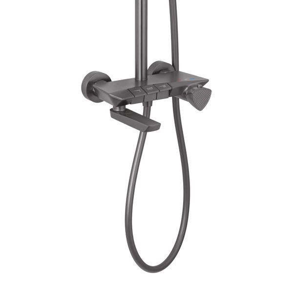 Термостатическая душевая система 2 в 1 Kroner KRP Axis Line Thermo-GRP0636H SS73741 фото