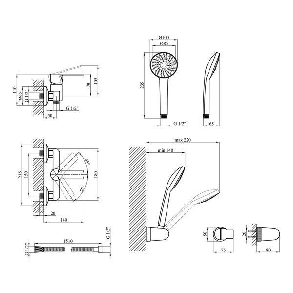 Смеситель для душа Kroner KRP Bremen - C050 CV014165 фото