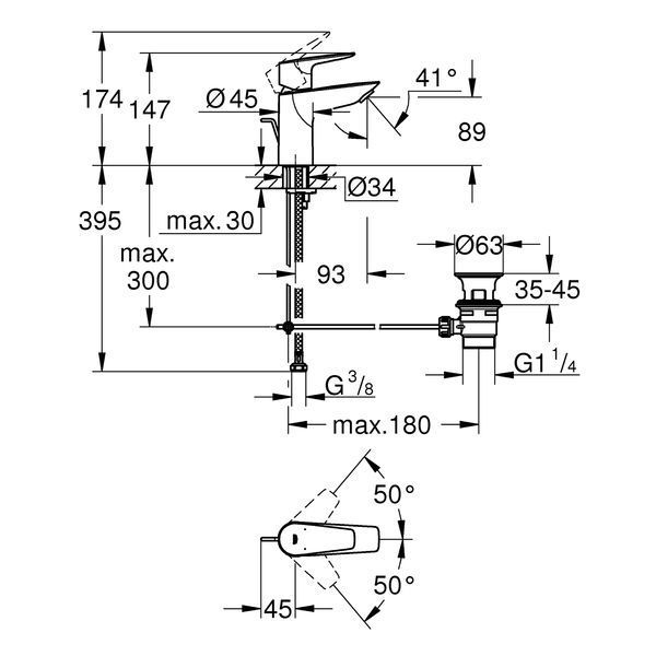 Смеситель для раковины Grohe QuickFix StartEdge S-Size 24196001 CV030593 фото