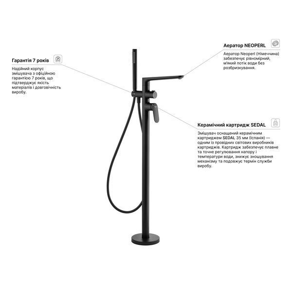 Смеситель для ванны Kroner Element 211339-3801 CV035962 фото