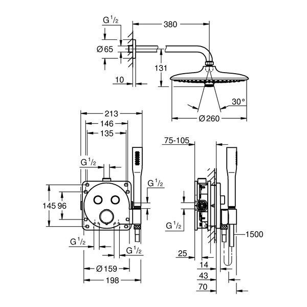 Душова система прихованого монтажу Grohe QuickFix Precision SmartControl 34878000 CV033884 фото
