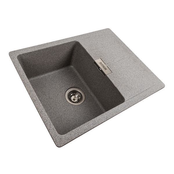Гранитная мойка для кухни Platinum 6250 ZIRKONE матовый серый 41594 фото