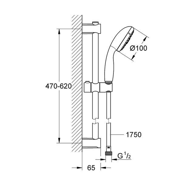Душевой гарнитур Grohe QuickFix Vitalio Start 100 26032000 CV031496 фото
