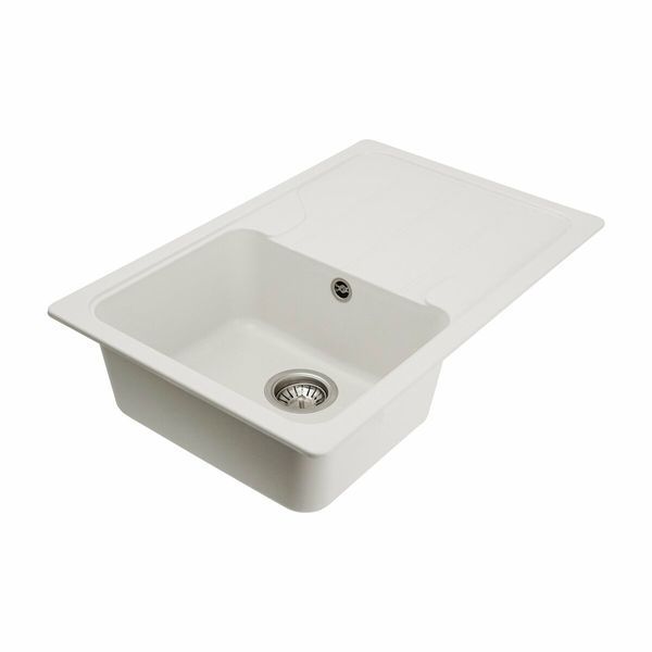 Гранитная мойка для кухни Platinum 7850 VERONA матовая Белоснежная 3560 фото