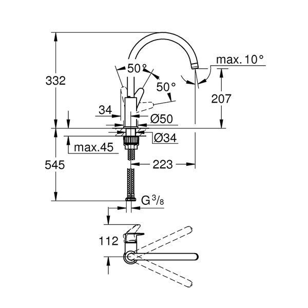 Смеситель для кухни Grohe StartCurve 31554001 CV036269 фото