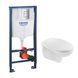 Комплект 4 в 1: Инсталляция Grohe Rapid SL 3 в 1 38772001 + Унитаз безободковый Kroner Oker WHI533536 RIMLESS с сиденьем Slim Duroplast / Soft-close / Quick relase KO533536WHIR (38772001KO533536) CV033828 фото 1