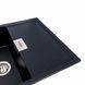Гранітна мийка для кухні Platinum 8650 DIAMOND матова (чорна) 39829 фото 6