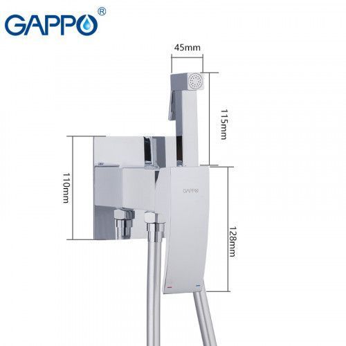 Встраиваемый гигиенический душ GAPPO G7207-8, белый/хром 459 фото
