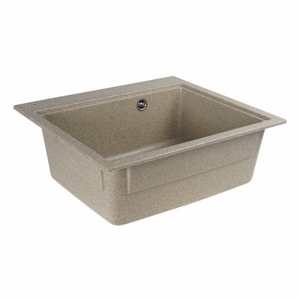 Гранитная мойка для кухни Platinum 5852 VESTA матовая Карамель 3525 фото