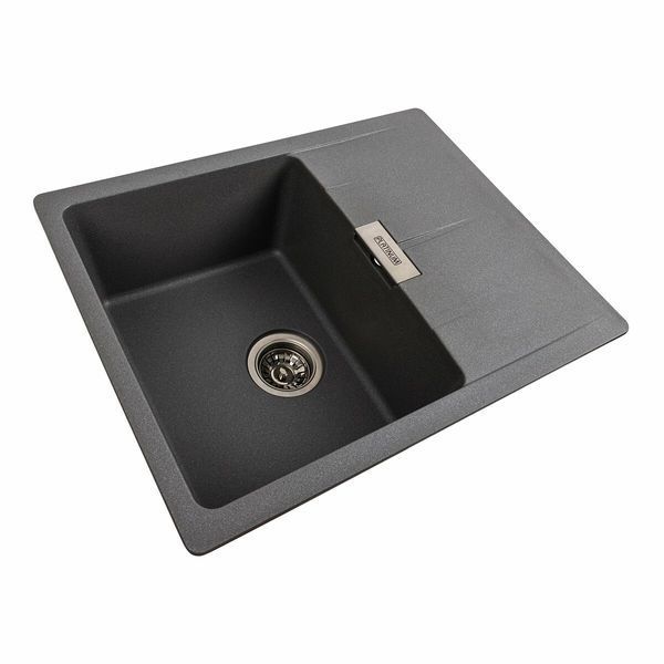 Гранітна мийка для кухні Platinum 6250 ZIRKONE матовий Сірий мусон 41596 фото
