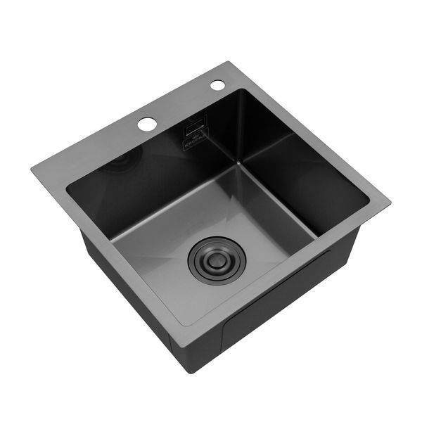 Кухонна мийка Kroner KRP Schwarze - 4545HM PVD (3.0/1.0 мм) CV033856 фото