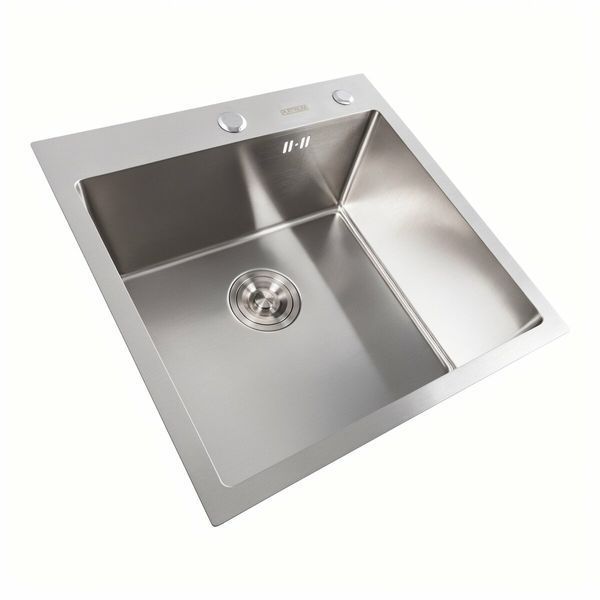 Кухонна мийка 50*50 нержавійка Platinum Handmade (сифон круглий, 3,0/0,8) 42620 фото