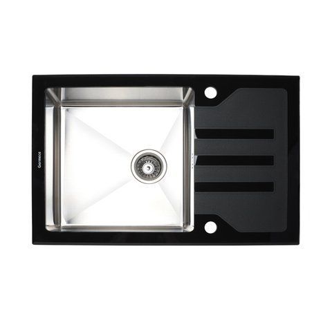 Кухонна мийка Germece Handmade Black Glass 780х510х200 2747 фото