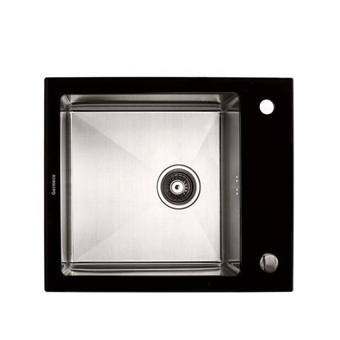 Кухонна скляна мийка Germece Handmade Black Glass (600х510х200) 2745 фото