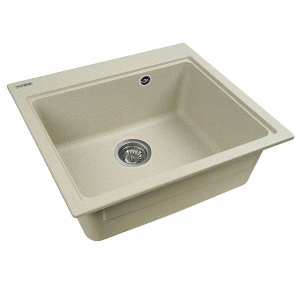 Гранитная мойка для кухни Platinum 5852 VESTA матовая Топаз 3533 фото