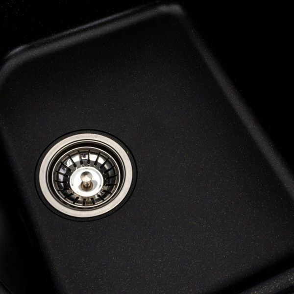 Гранітна мийка для кухні Platinum 7950 Equatoria глянець Чорний (Gold) 36407 фото