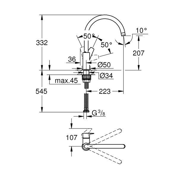 Смеситель для кухни Grohe QuickFix StartEdge 30529001 CV030597 фото