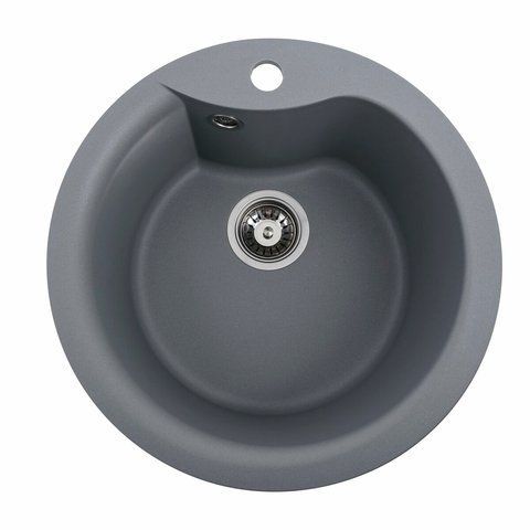 Гранітна мийка для кухні Platinum 480 TURAS матова Сірий металік 3314 фото