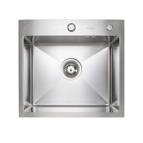 Кухонна мийка нержавійка 50*45 Platinum Handmade (сифон круглий, 3,0/1,5) 42622 фото