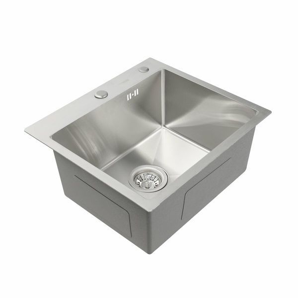 Кухонна мийка нержавійка 50*45 Platinum Handmade (сифон круглий, 3,0/1,5) 42622 фото