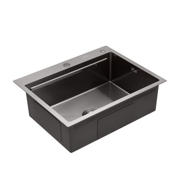 Кухонна мийка Kroner KRP SCH049 Schwarze - 6350HM PVD (3/1 мм) ST03153 фото
