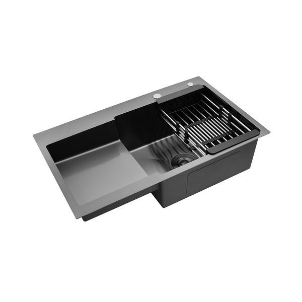 Кухонная мойка Kroner KRP Schwarze - 7848RHM PVD (3.0/1.0 мм) CV030024 фото