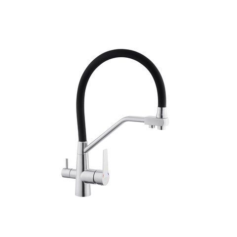 Змішувач для кухні з підключенням до фільтра Kroner KRP Edelstahl Klassisch - ESG03817BLK CV027936 фото
