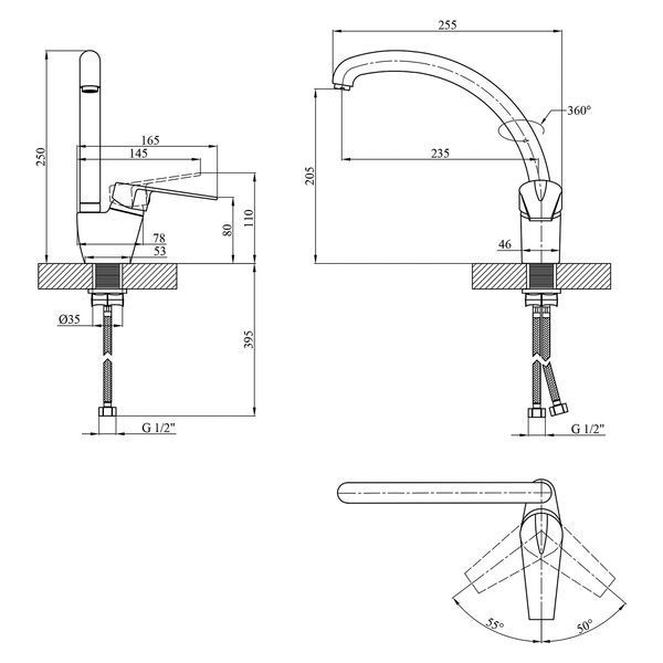 Смеситель для кухни Kroner KRM Odra - B035 CV021075 фото
