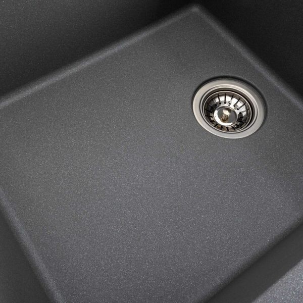Гранітна мийка для кухні Platinum 7850 ROMA матова Сірий мусон 38759 фото
