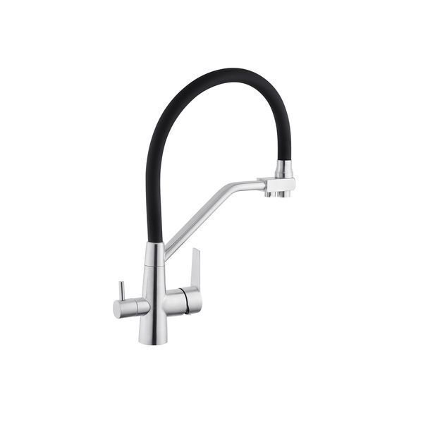 Змішувач для кухні з підключенням до фільтра Kroner KRP Edelstahl Klassisch - ESG03817BLK CV027936 фото