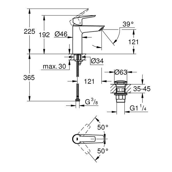 Смеситель для раковины Grohe QuickFix Start M-Size 235752432 CV031145 фото