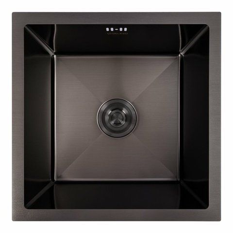 Кухонна мийка PVD чорна СМ 44*44 Platinum Handmade (монтаж під стільницю) 47076 фото