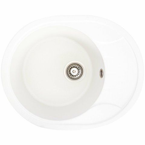 Гранітна мийка для кухні Platinum 5847 ONYX матова (білосніжна) 38966 фото