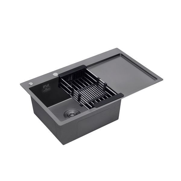Комплект кухонной мойки Kroner KRP Schwarze - 7849LHM PVD (3/1 мм) ST35227 фото