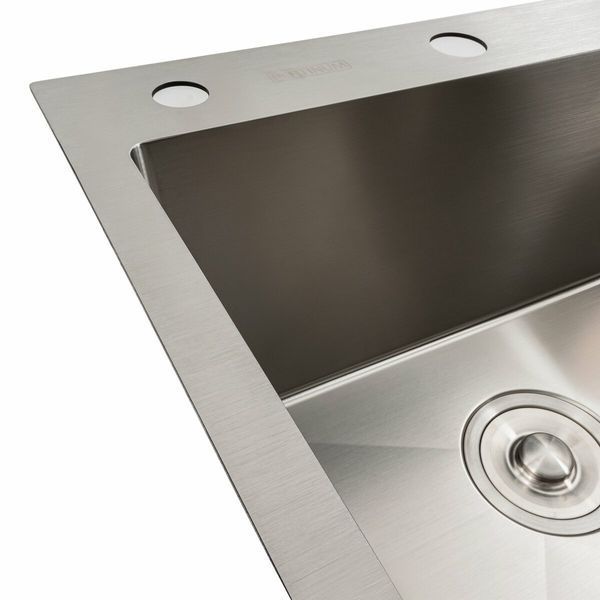 Кухонна мийка нержавійка 78*48 L Platinum Handmade (два отвори, круглий сифон 3,0/0,8) 42217 фото