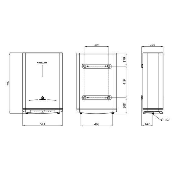 Водонагреватель Ariston VELIS PRO DRY WIFI 50 EU с сухим ТЭНом 3100908 CV034354 фото