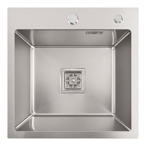 Мийка Platinum Handmade НSB 450x450x220 нержавійка (квадратний сифон.3,0/1,0) 38085 фото