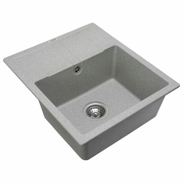 Гранитная мойка для кухни Platinum 5851 ARIA матовая Серая 4001 фото