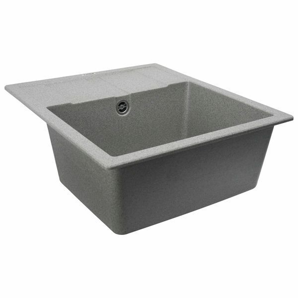Гранитная мойка для кухни Platinum 5851 ARIA матовая Серая 4001 фото