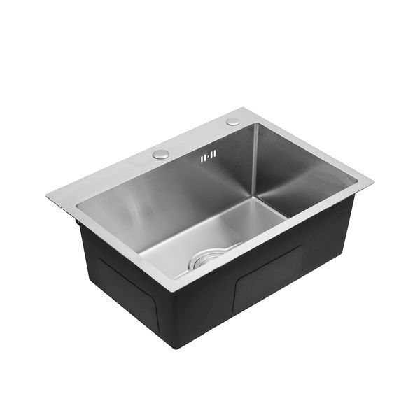 Комплект кухонної мийки Kroner KRP Derby - 5843HM Brush GRA ST27245 фото