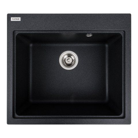 Гранітна мийка для кухні Platinum 5852 VESTA матовий Карбон 39965 фото